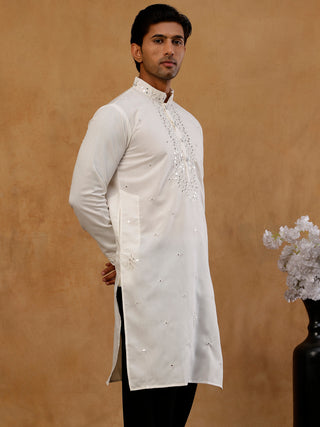 Men's Silk Embroidered Kurta