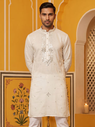 Men's Embroidered & Mirror Work Kurta.