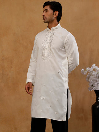 Men's Silk Embroidered Kurta