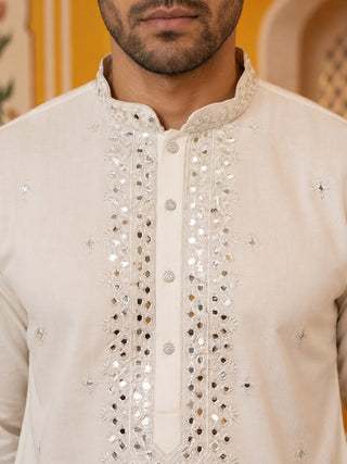 Men's Embroidered & Mirror Work Kurta.