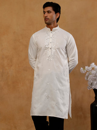 Men's Silk Embroidered Kurta