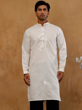 Men's Silk Embroidered Kurta