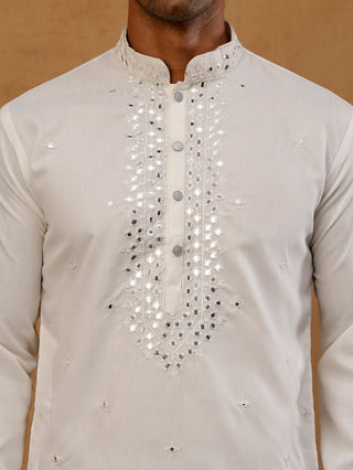 Men's Silk Embroidered Kurta