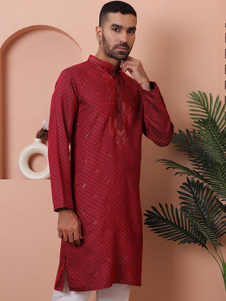 Men's Sequins Embroidered Kurtas