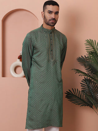 Men's Sequins Embroidered Kurtas