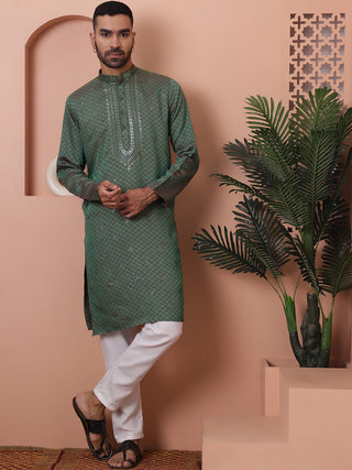 Men's Sequins Embroidered Kurtas