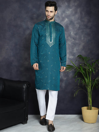 Men's Sequins Embroidered Kurtas