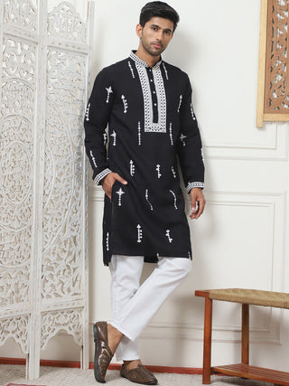 Collar Chikankari Embroidered Kurtas