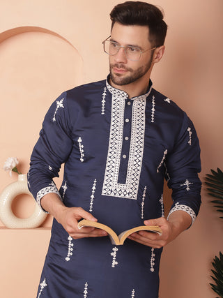 Men's Collar Chikankari Embroidered Kurtas