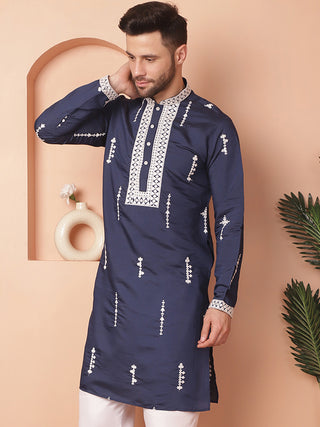 Men's Collar Chikankari Embroidered Kurtas