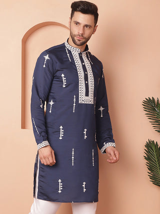 Men's Collar Chikankari Embroidered Kurtas