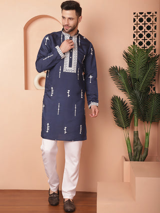 Men's Collar Chikankari Embroidered Kurtas