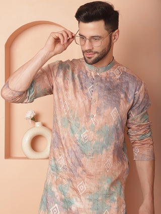 Men's Multi Tei-Dye Printed Kurtas