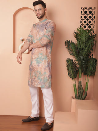 Men's Multi Tei-Dye Printed Kurtas