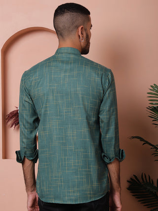 Men Woven Design Short Kurta