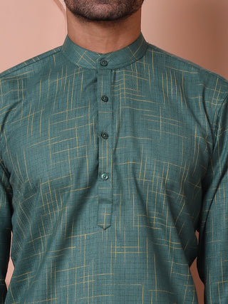 Men Woven Design Short Kurta