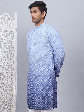 Men's Ombre Pure Cotton Straight Kurta