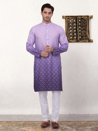 Men's Ombre Pure Cotton Straight Kurta