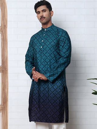 Ombre Printed Kurta For Men