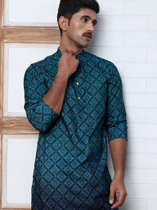 Ombre Printed Kurta For Men