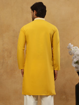 Silk Blend Embroidered Ethnic Kurta
