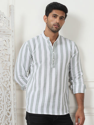 Woven Design Cotton Short kurta for Men