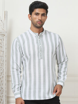 Woven Design Cotton Short kurta for Men