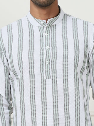 Woven Design Cotton Short kurta for Men