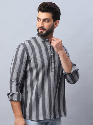 Woven Design Cotton Short kurta for Men