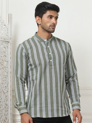 Woven Design Cotton Short kurta for Men