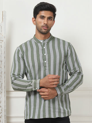 Woven Design Cotton Short kurta for Men