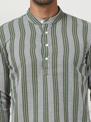 Woven Design Cotton Short kurta for Men