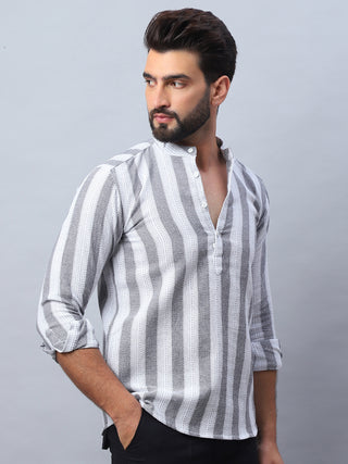 Woven Design Cotton Short kurta for Men