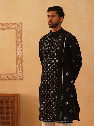 Embroidered & Sequin Cotton Blend Kurtas