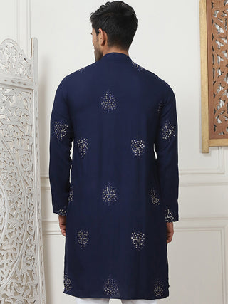 Embroidered Viscose Rayon Straight Kurtas