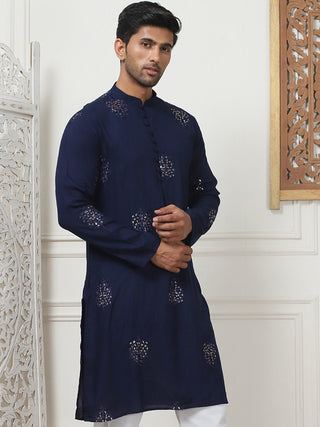 Embroidered Viscose Rayon Straight Kurtas