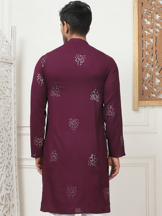 Embroidered Viscose Rayon Straight Kurtas