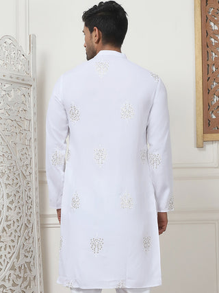 Embroidered Viscose Rayon Straight Kurtas