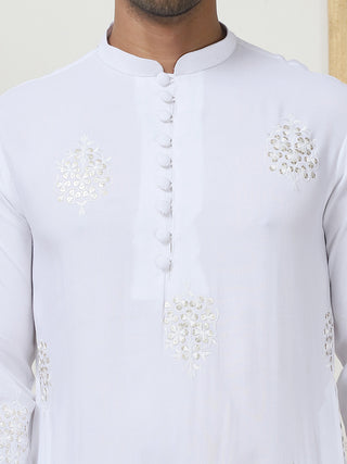 Embroidered Viscose Rayon Straight Kurtas