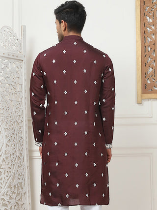 Embroidered & Sequin Cotton Blend Kurtas