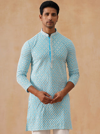 Men's Chikankari Embroidered and Sequence Kurtas