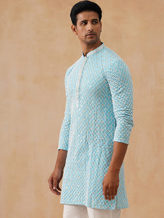 Men's Chikankari Embroidered and Sequence Kurtas