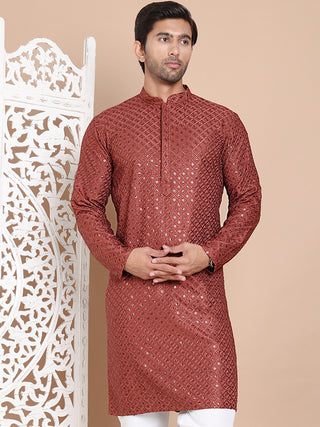 Embroidered and Sequence Kurta For Men.