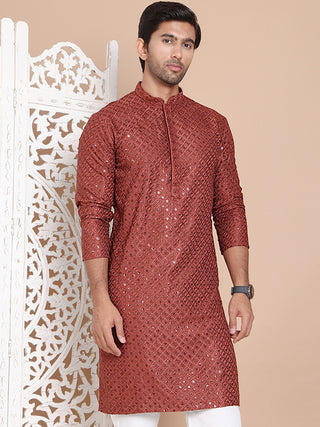 Embroidered and Sequence Kurta For Men.