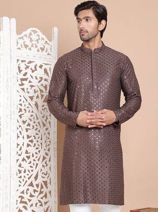 Embroidered and Sequence Kurta For Men.