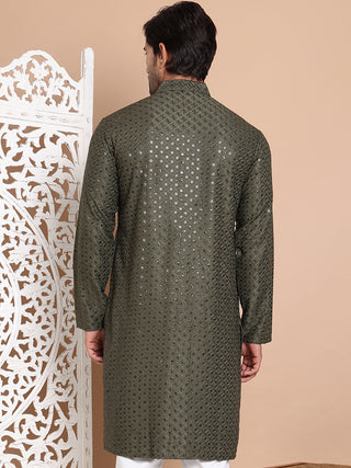 Embroidered and Sequence Kurta For Men.