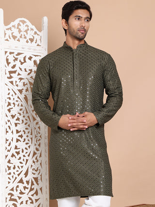 Embroidered and Sequence Kurta For Men.