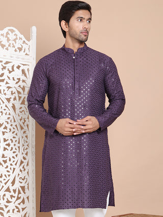 Embroidered and Sequence Kurta For Men.