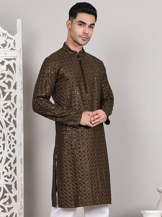 Viscose Sequins and Embroidered Kurtas for Men