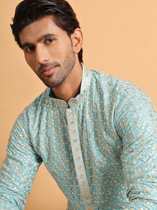 Embroidered Viscose Kurtas For Men